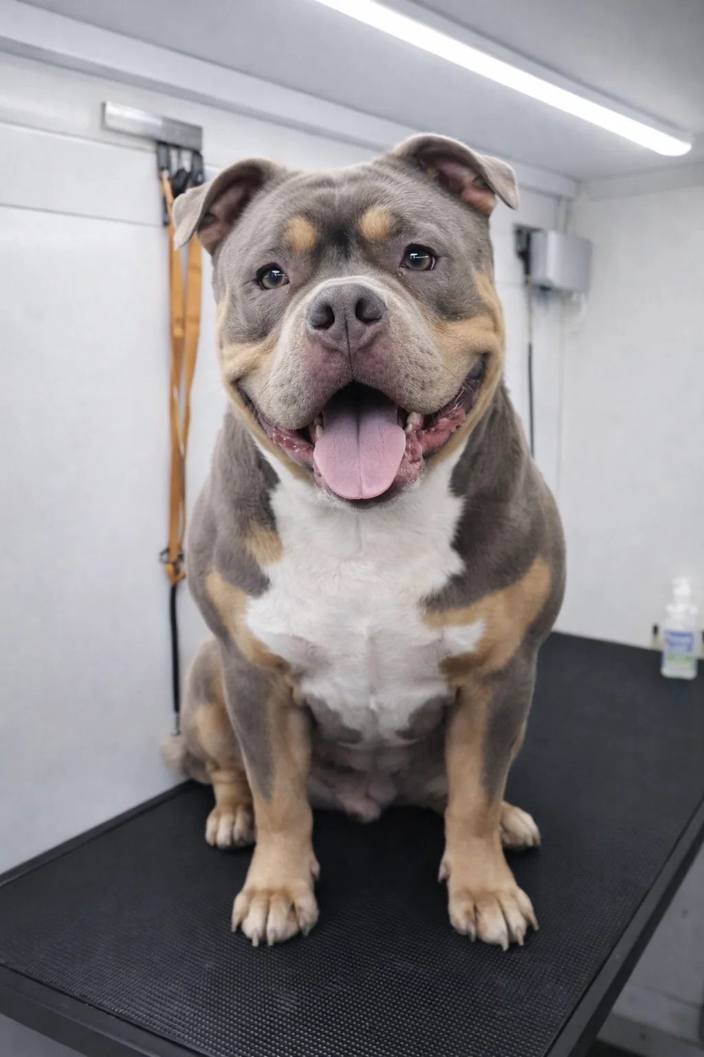 American Bully after grooming