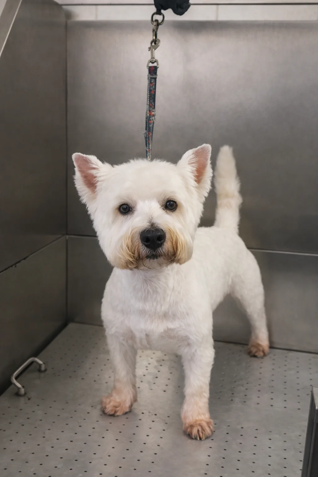 Westie after a Full Groom inside the Pawlished & Pampered mobile salon